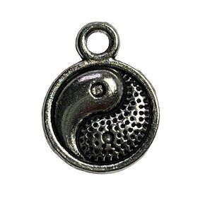 Yin Yang Fish Pendant Silver Tone Charm Bracelet Necklace u Jewelry Craft Dangle